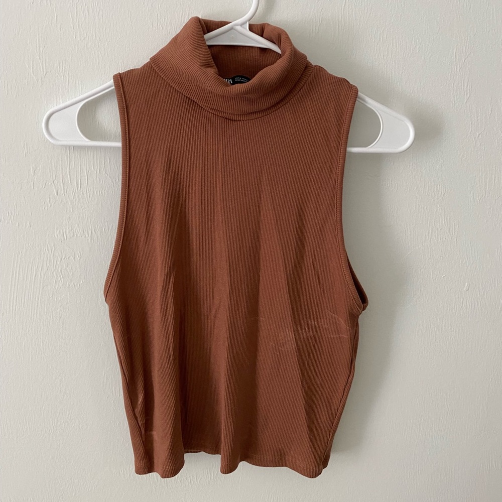 Zara mauve tank turtle neck